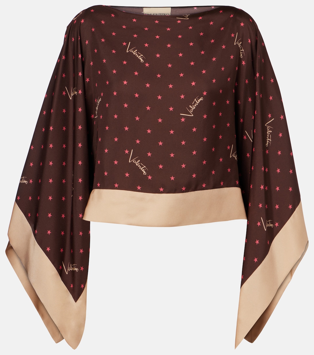 Printed silk twill top | Valentino