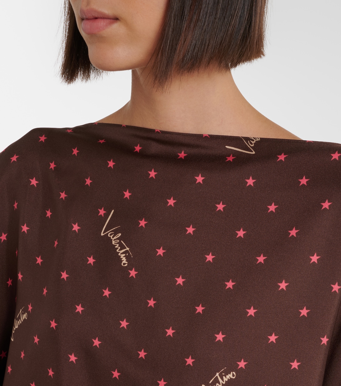 Printed silk twill top | Valentino