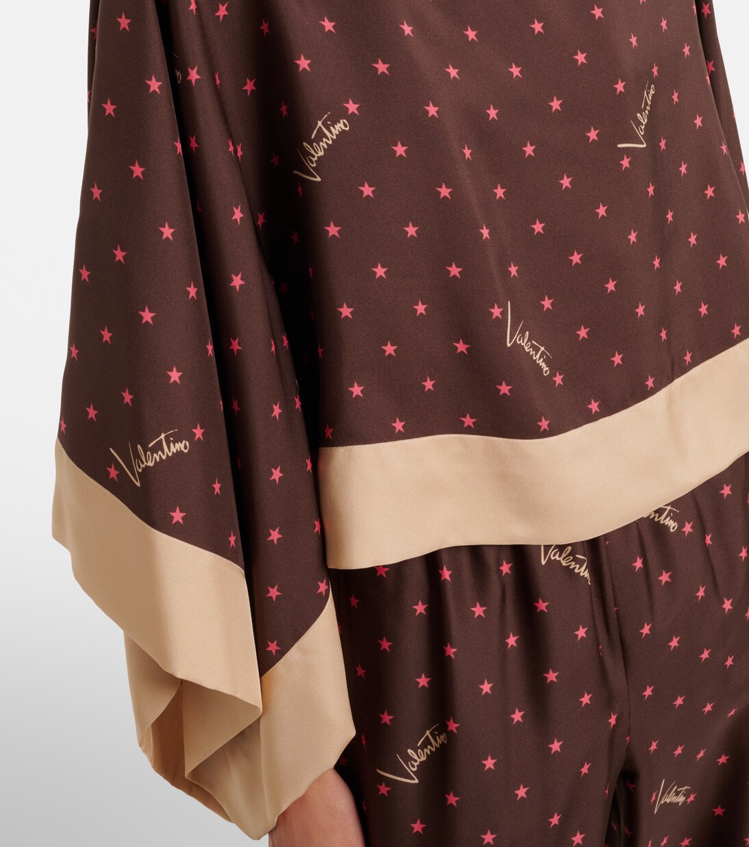 Printed silk twill top | Valentino