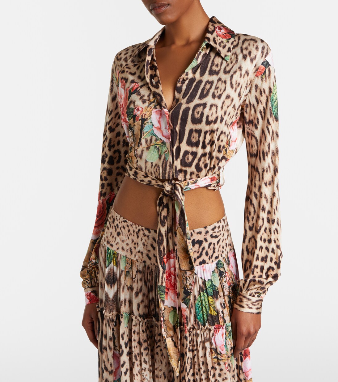Printed cropped shirt  | Roberto Cavalli