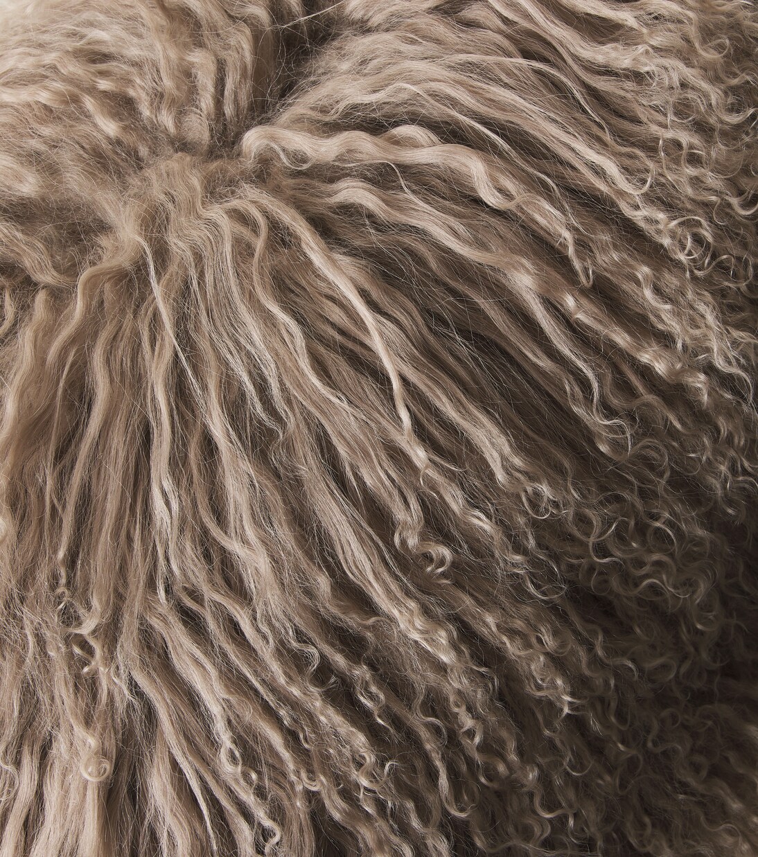 Shearling and linen cushion | Maison de Vacances