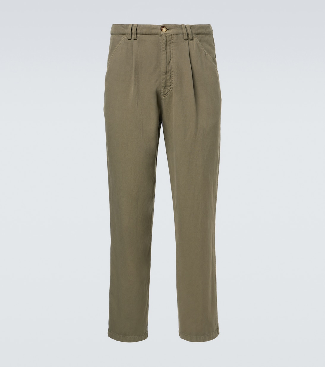 Cotton and linen straight pants | Brunello Cucinelli