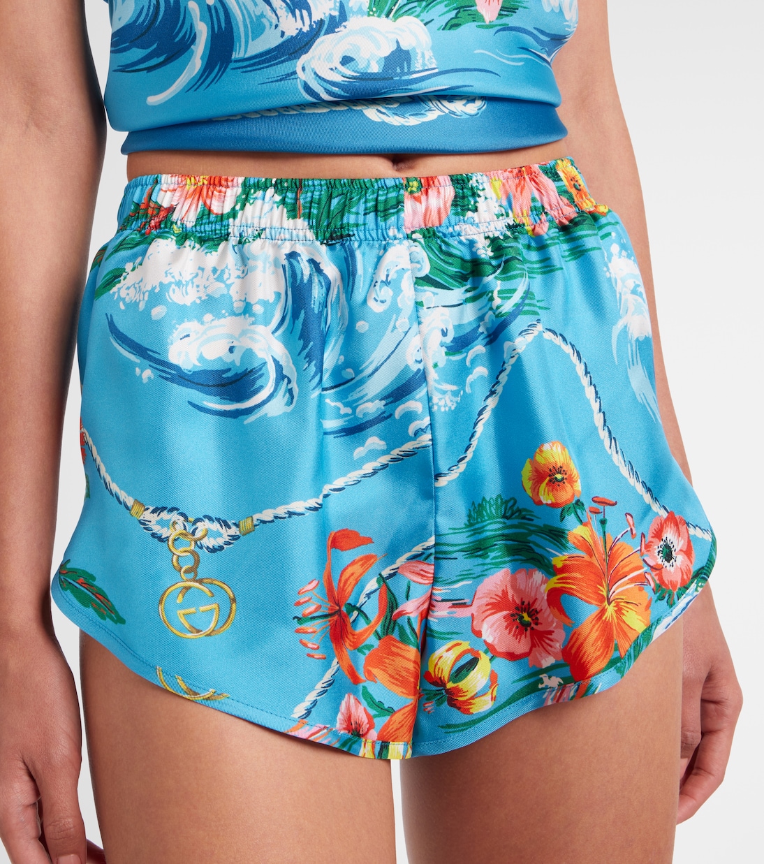 Floral silk twill shorts | Gucci