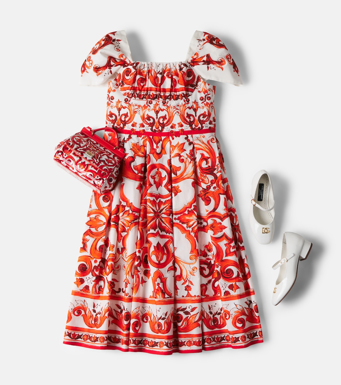 Bolso al hombro Sicily de piel estampado | Dolce&Gabbana Kids
