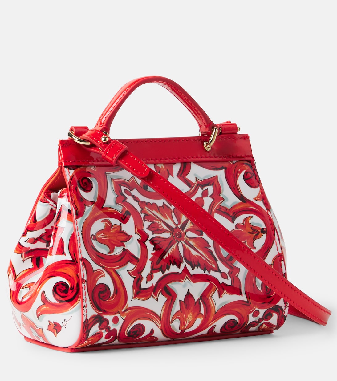 Bolso al hombro Sicily de piel estampado | Dolce&Gabbana Kids