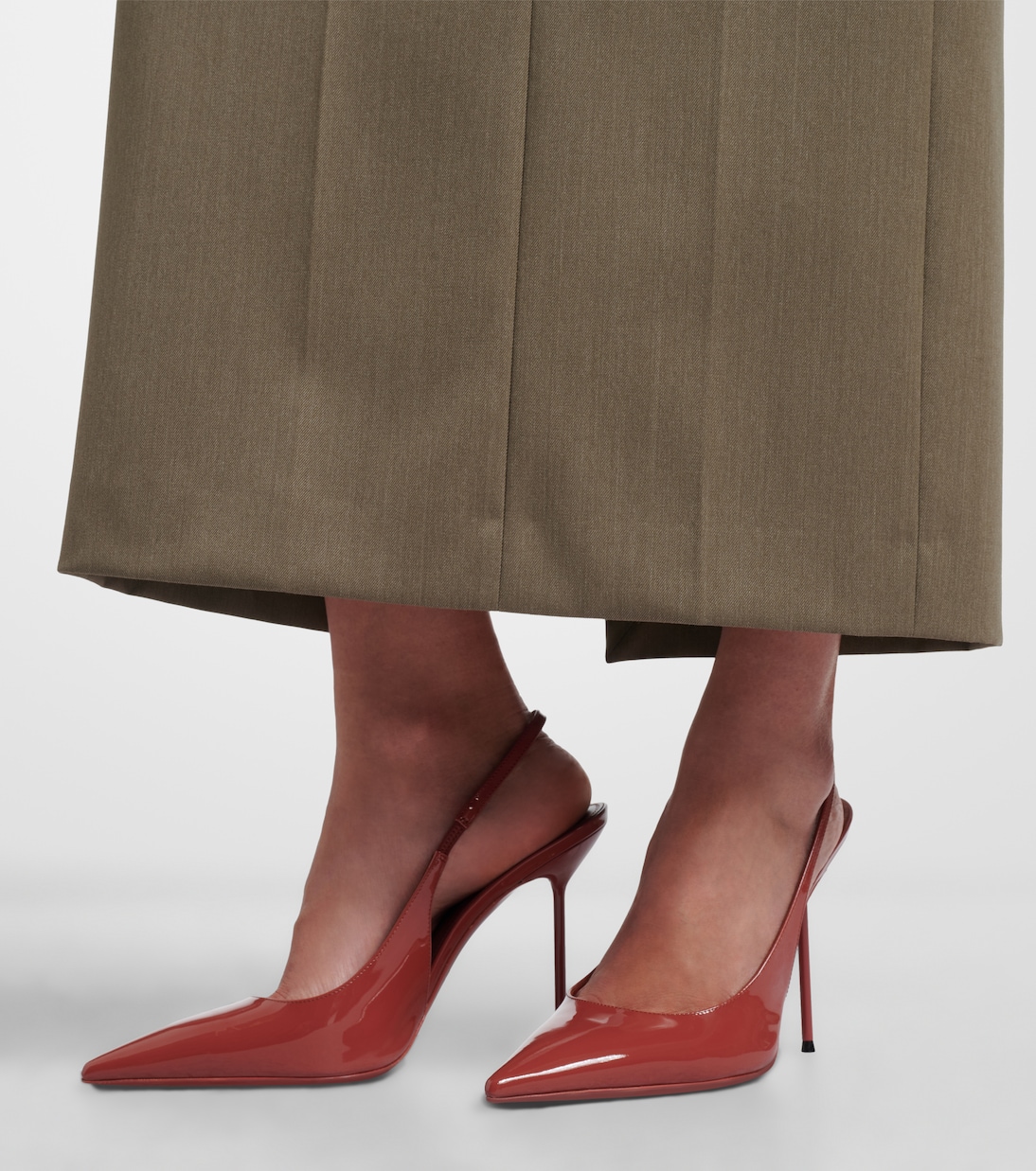Lidia patent leather slingback pumps | Paris Texas