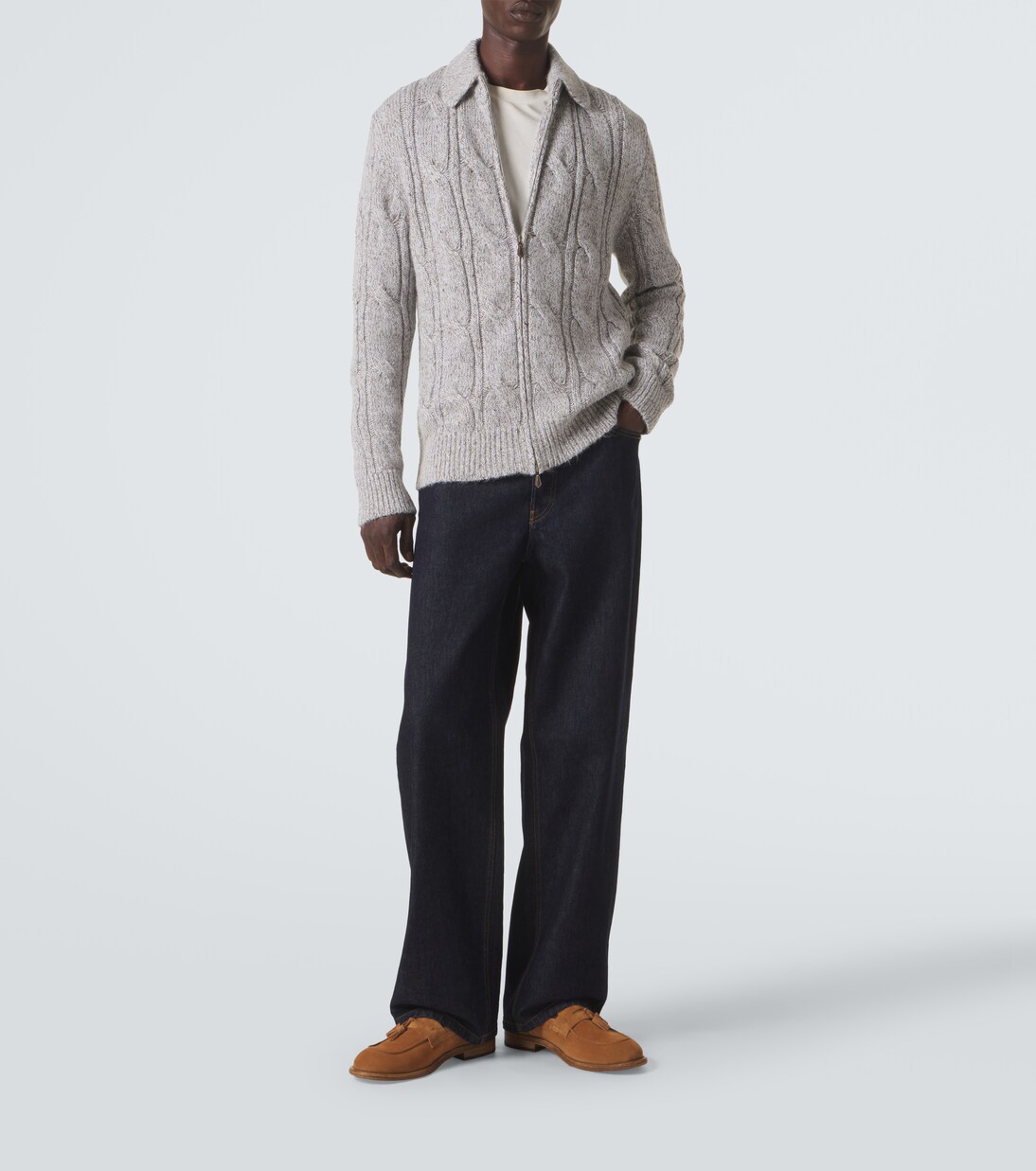 Wool, alpaca and silk-blend zip-up cardigan | Eleventy