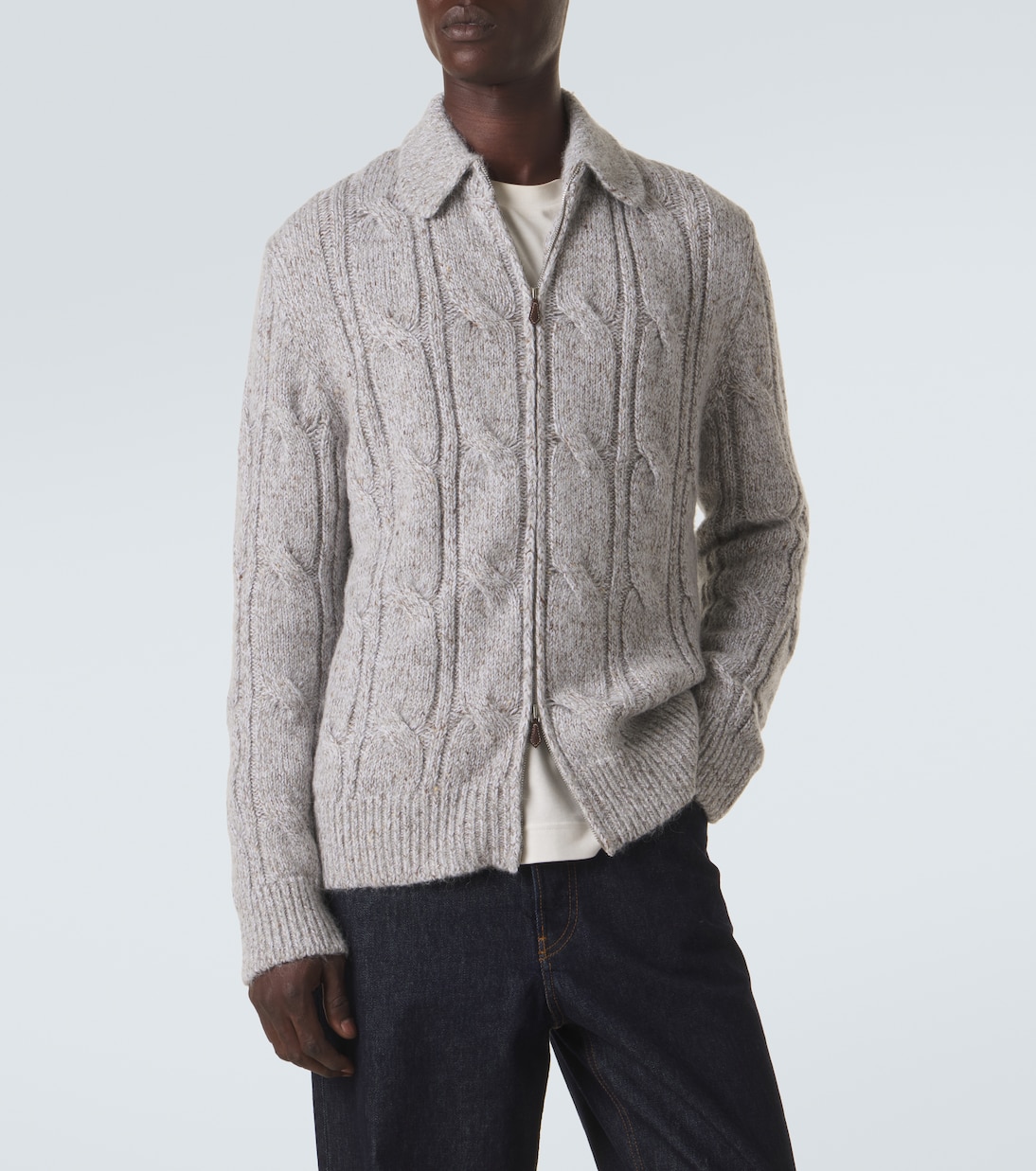 Wool, alpaca and silk-blend zip-up cardigan | Eleventy
