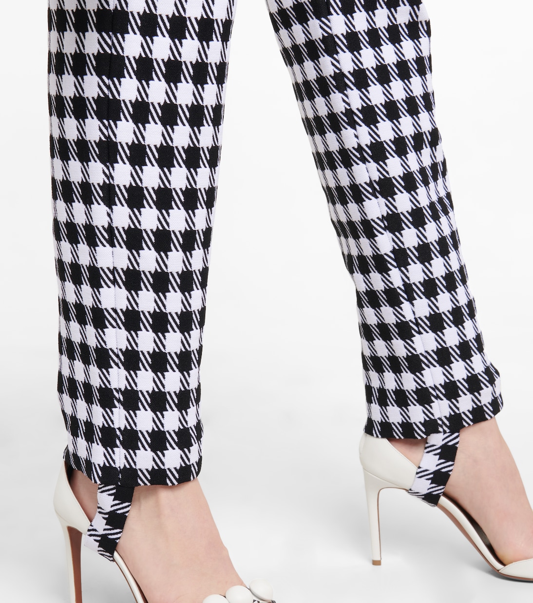 High-rise checked stirrup pants | Alaïa