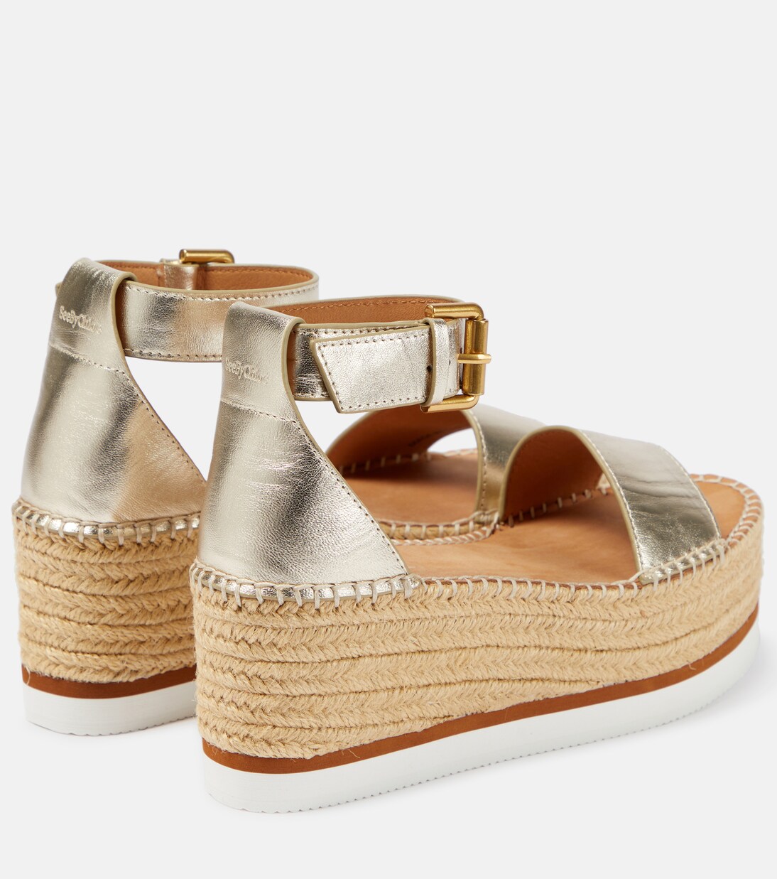 Glyn leather platform espadrille sandals | See By Chloé