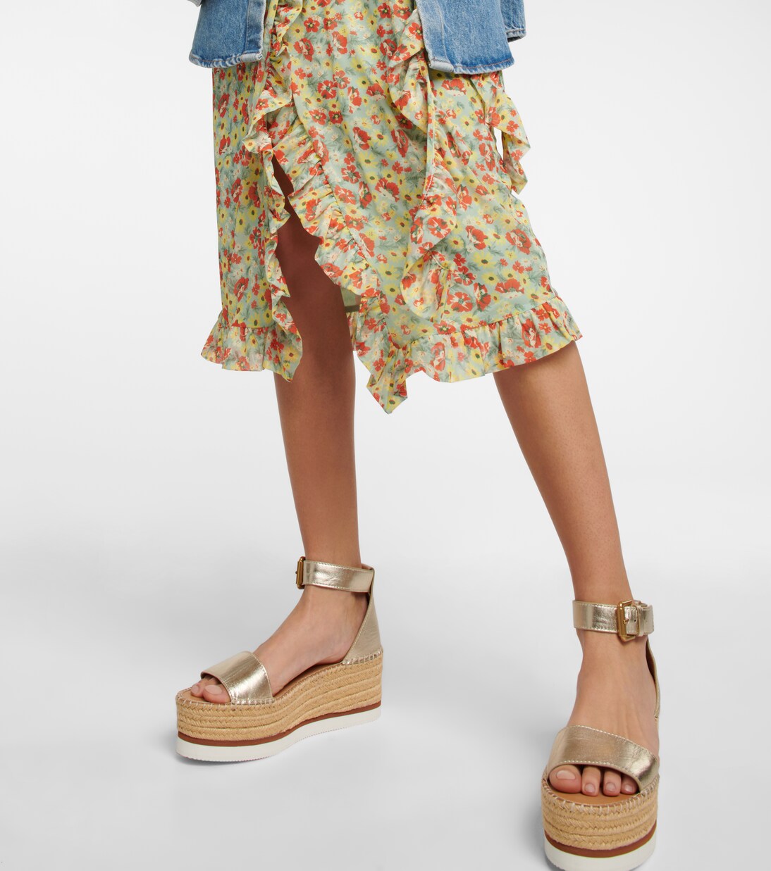 Glyn leather platform espadrille sandals | See By Chloé