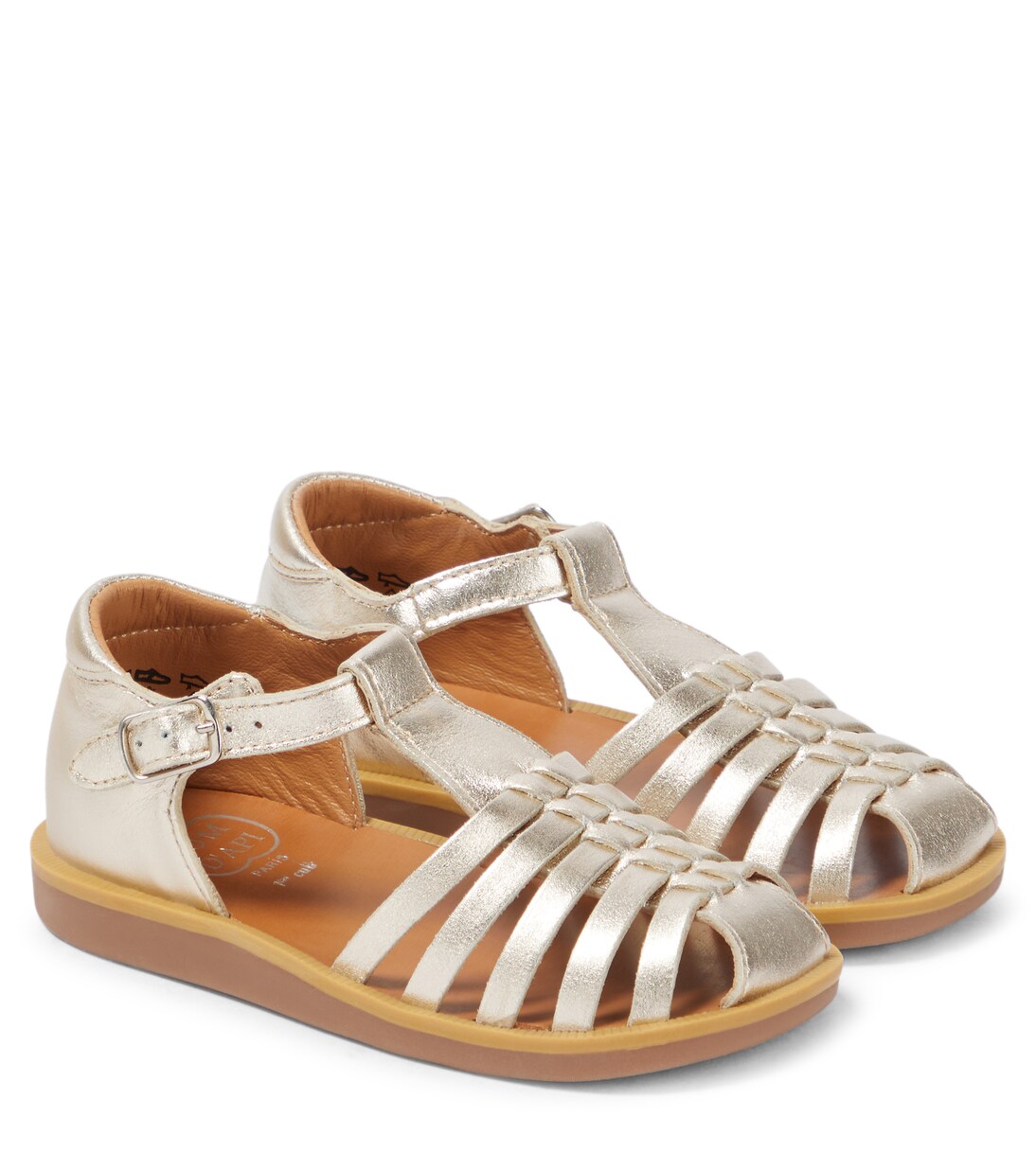 Poppy Pitti metallic leather sandals | Pom d'Api