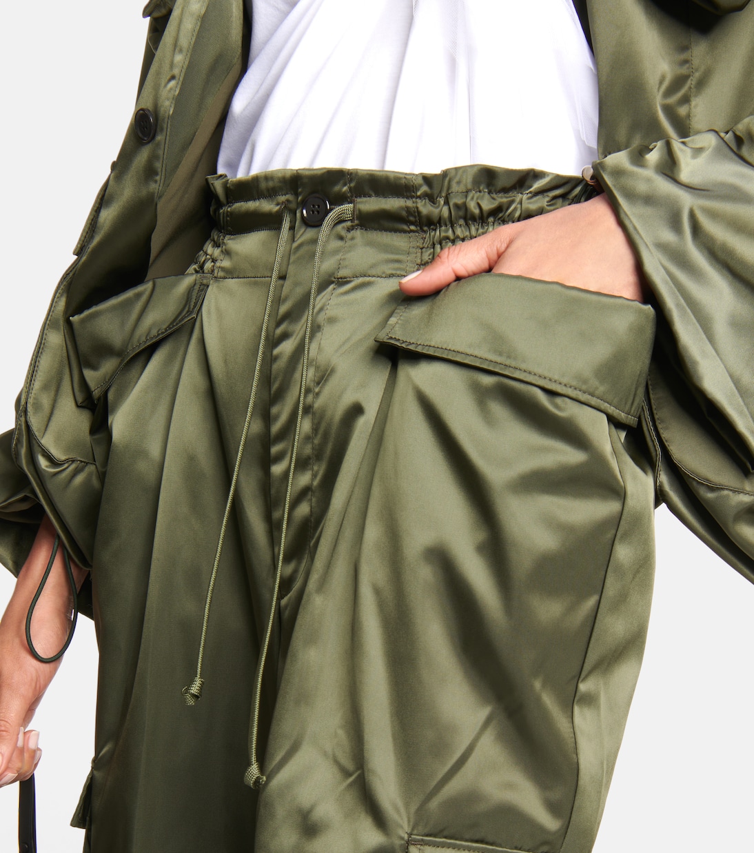 Pantalon cargo en satin | Noir Kei Ninomiya
