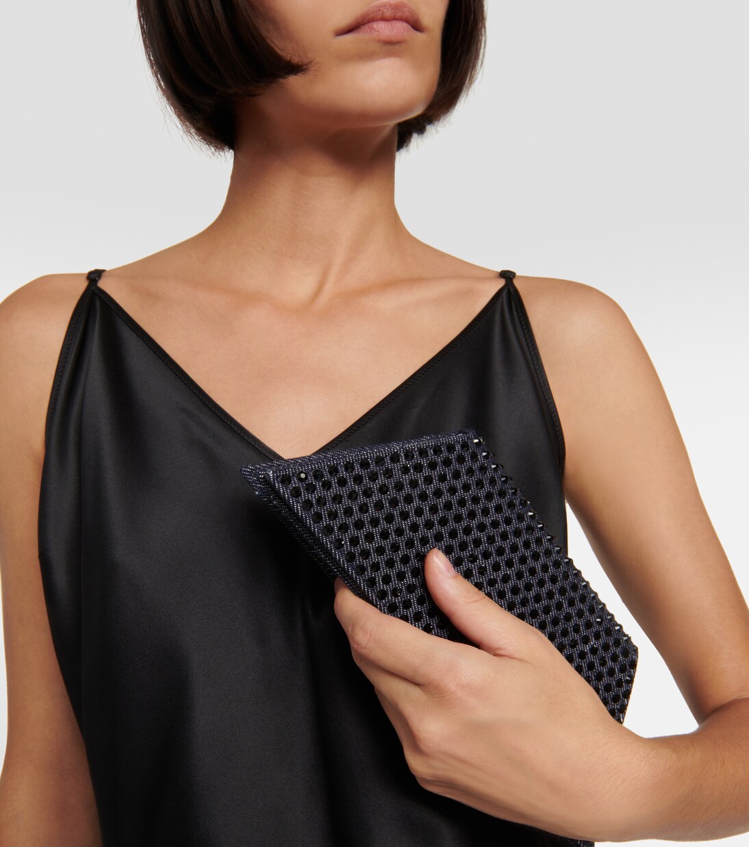 Superamini Yigit denim clutch | Amina Muaddi