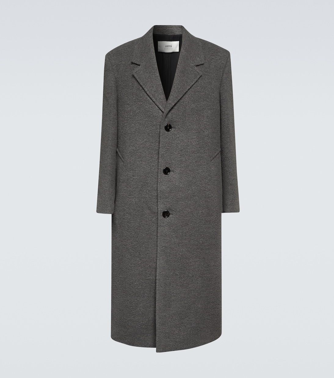 Single-breasted wool-blend coat | Ami Paris