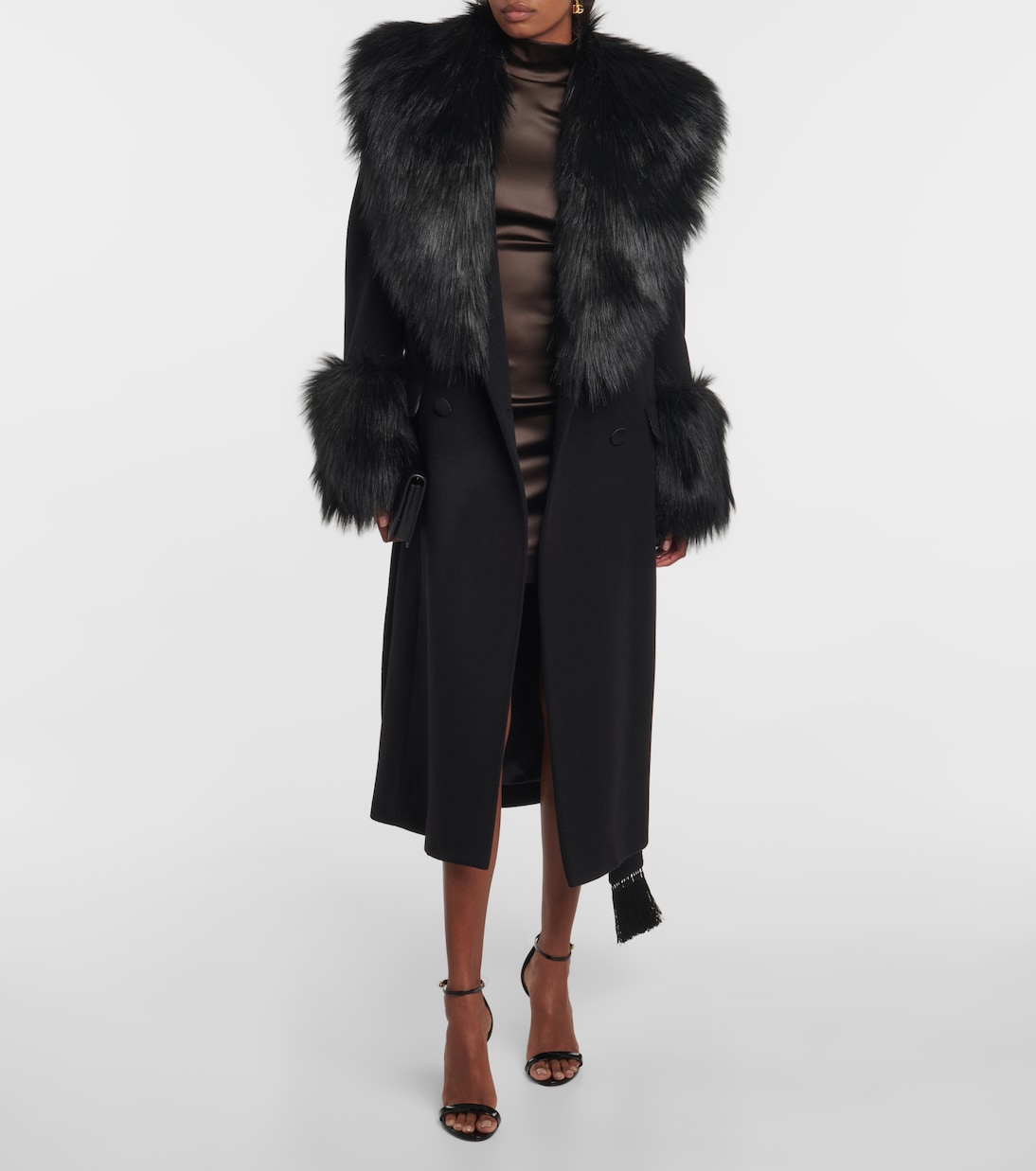 Cappotto in lana e cashmere con pelliccia sintetica | Dolce&Gabbana