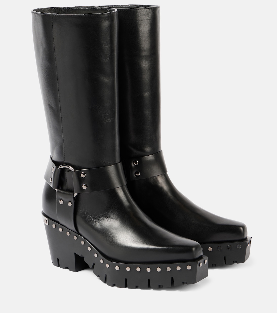 Quinn 75 studded leather biker boots | Jimmy Choo