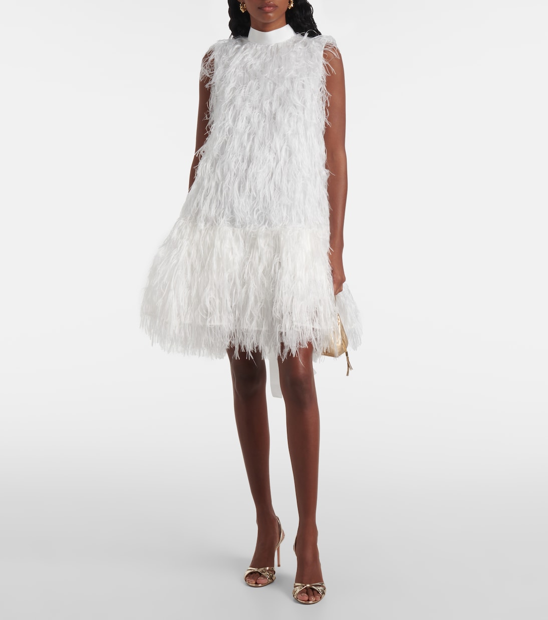 Bridal Minikleid Odette aus Seide mit Federn | Roksanda