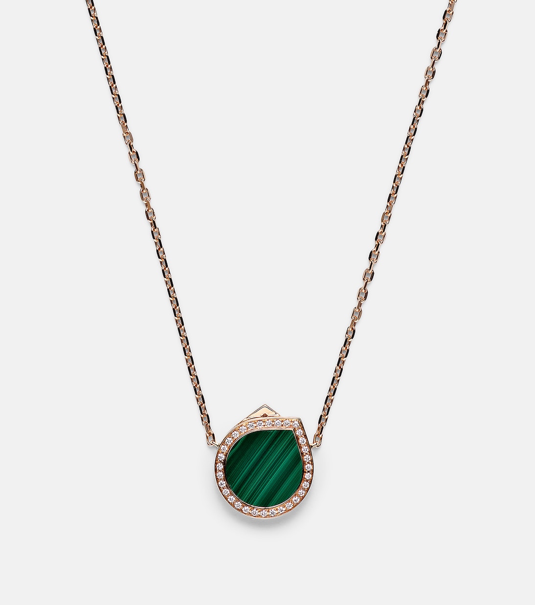 Antifer 18kt rose gold pendant necklace with malachite and diamonds | Repossi