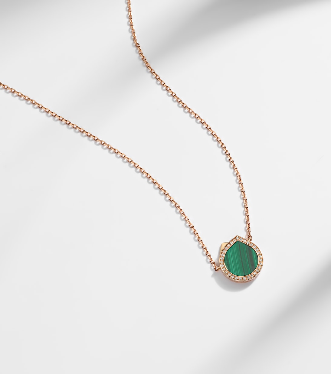 Antifer 18kt rose gold pendant necklace with malachite and diamonds | Repossi