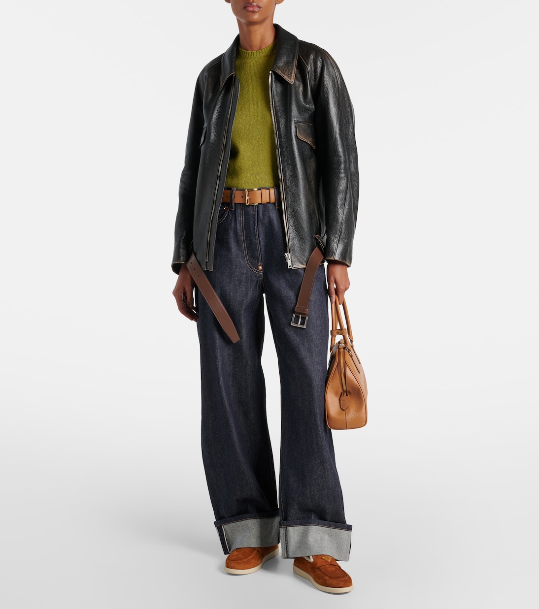 Saint Tropez shearling-lined suede loafers | Prada