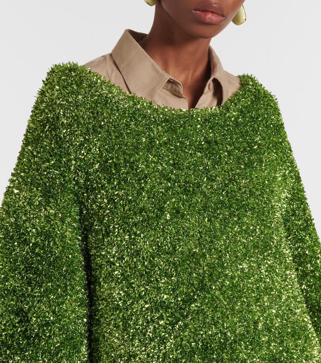 Pull oversize en lamé | Dries Van Noten