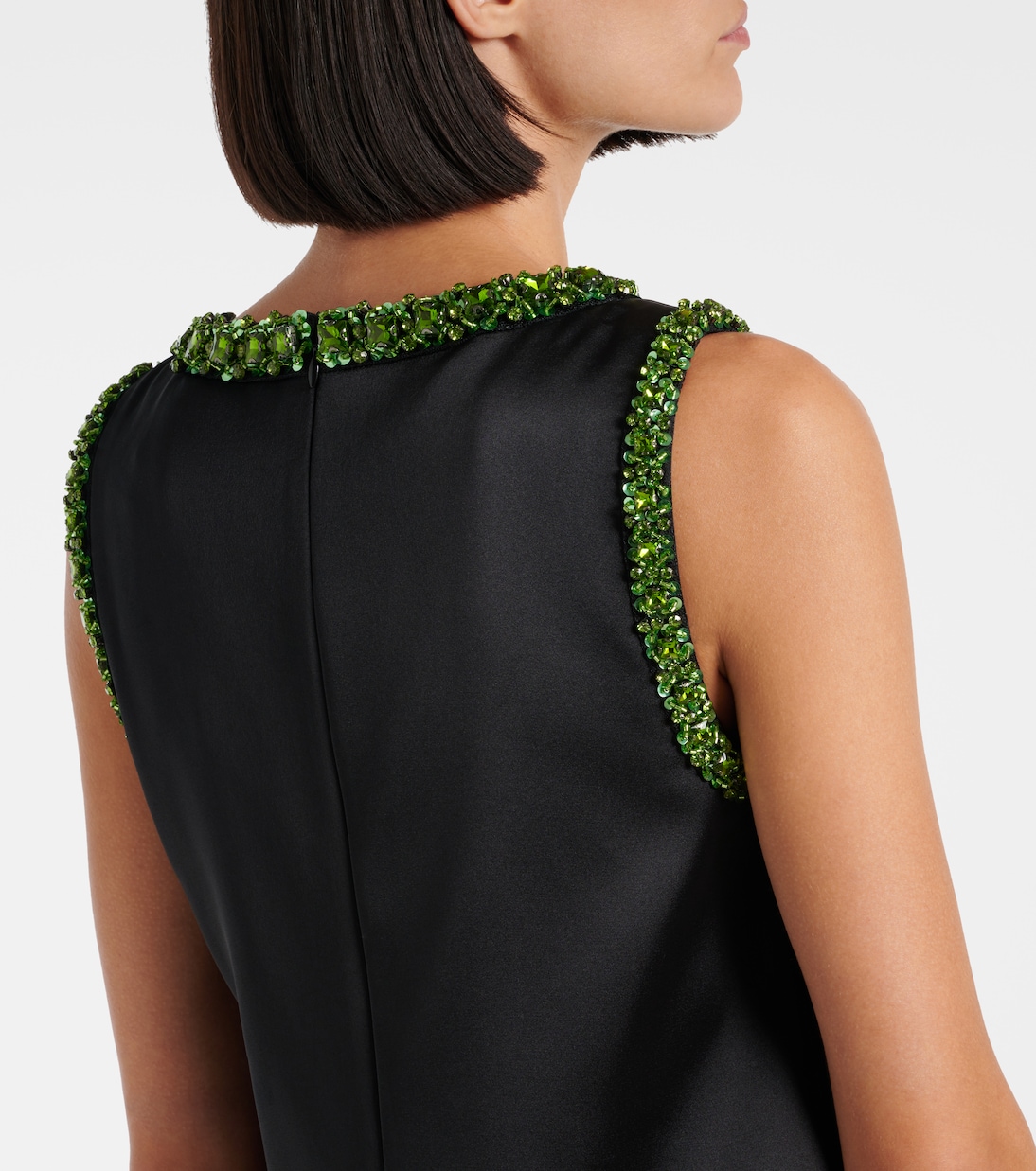 Embellished satin minidress | Self-Portrait