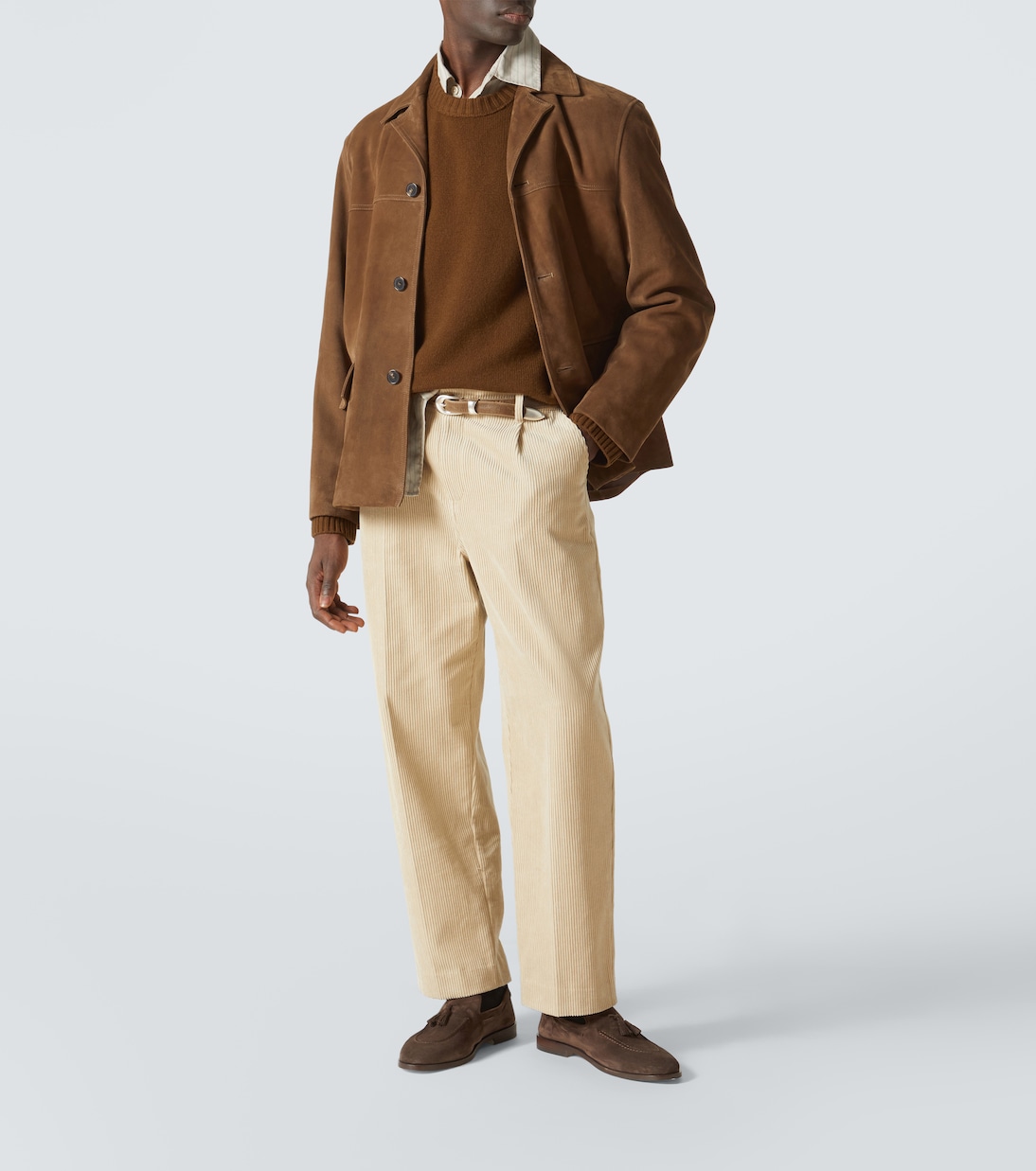 Pantalones rectos plisados de algodón | Frame