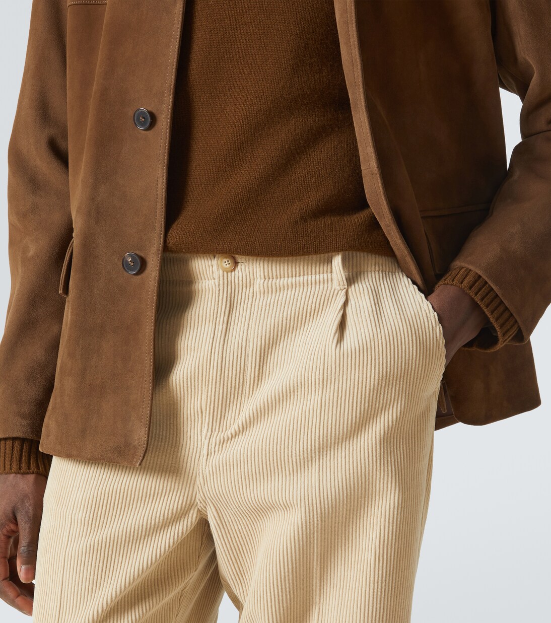 Pantalones rectos plisados de algodón | Frame