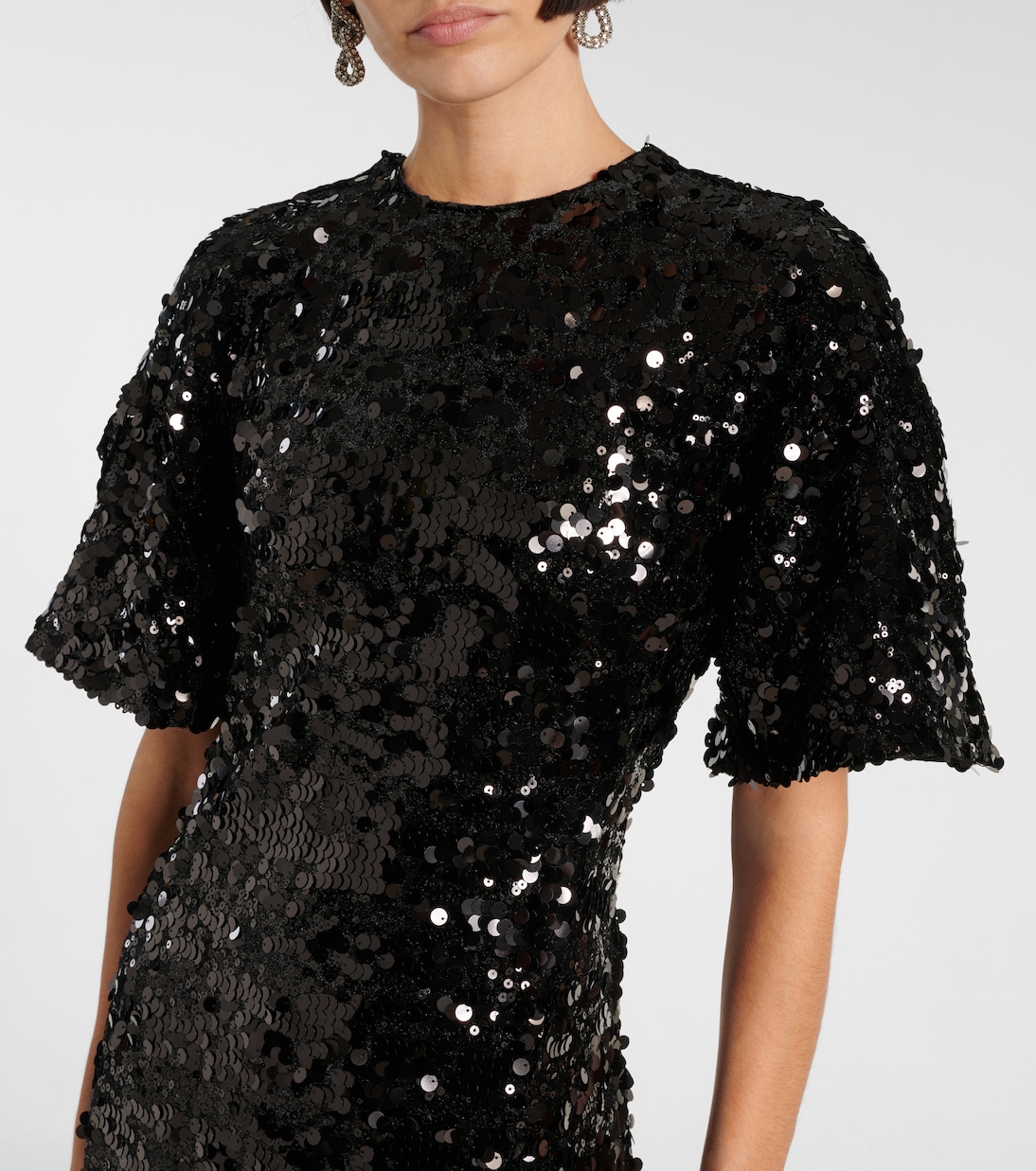 Maxikleid aus Samt mit Pailletten | Ganni