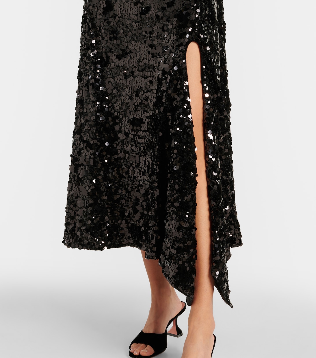 Maxikleid aus Samt mit Pailletten | Ganni