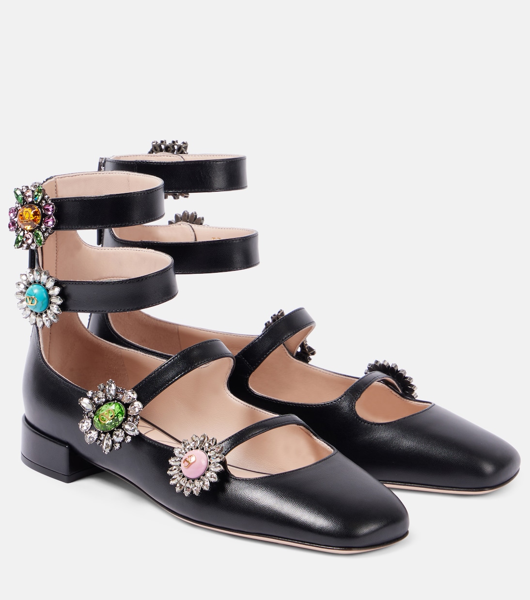Verzierte Ballerinas Preshoes aus Leder  | Valentino Garavani