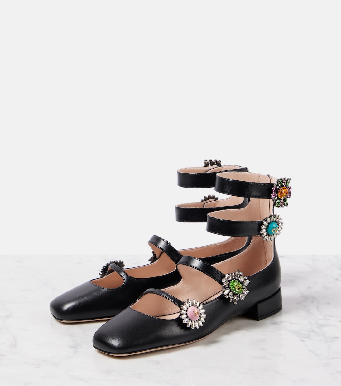 Verzierte Ballerinas Preshoes aus Leder  | Valentino Garavani