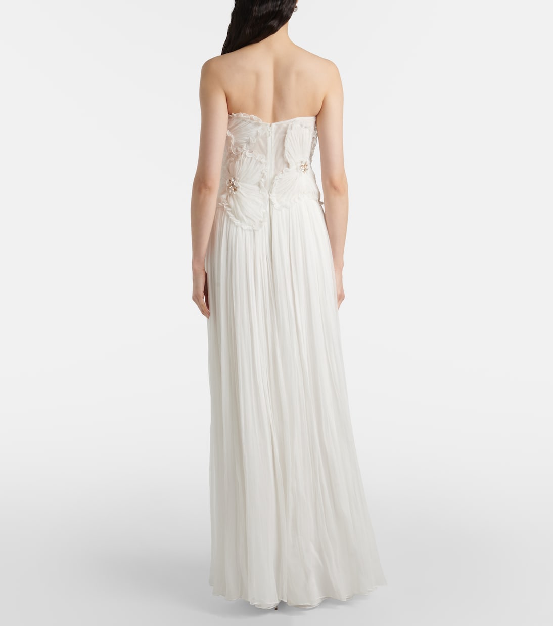 Adamaris embellished floral strapless gown | Costarellos