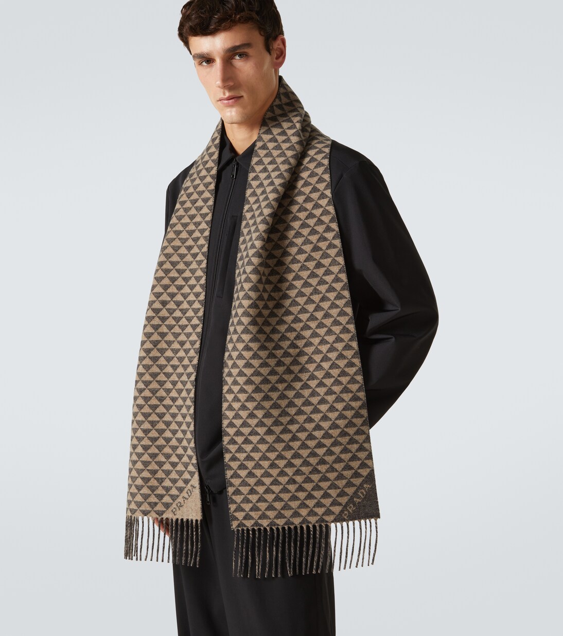 Symbole reversible wool and cashmere scarf | Prada