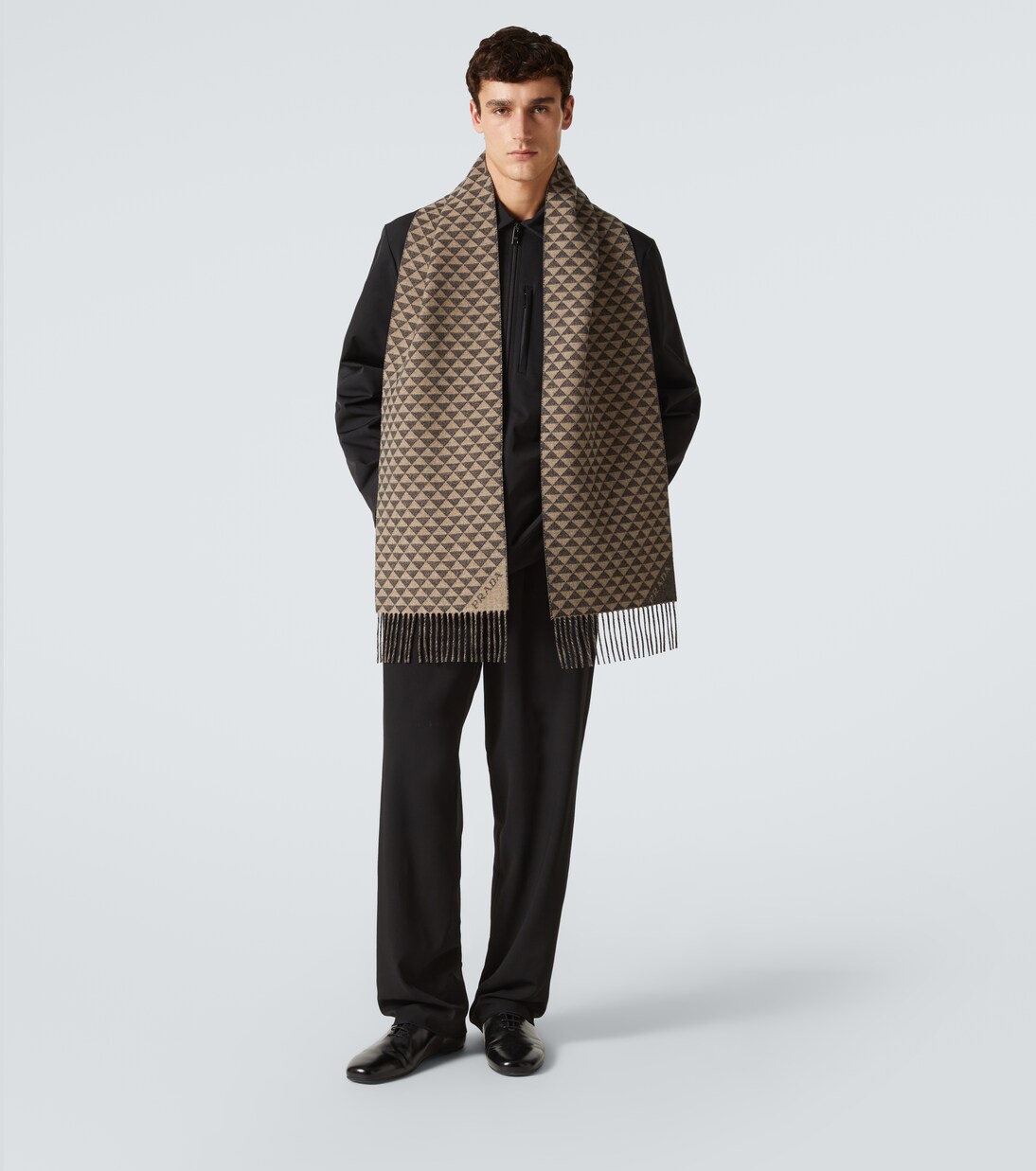 Symbole reversible wool and cashmere scarf | Prada