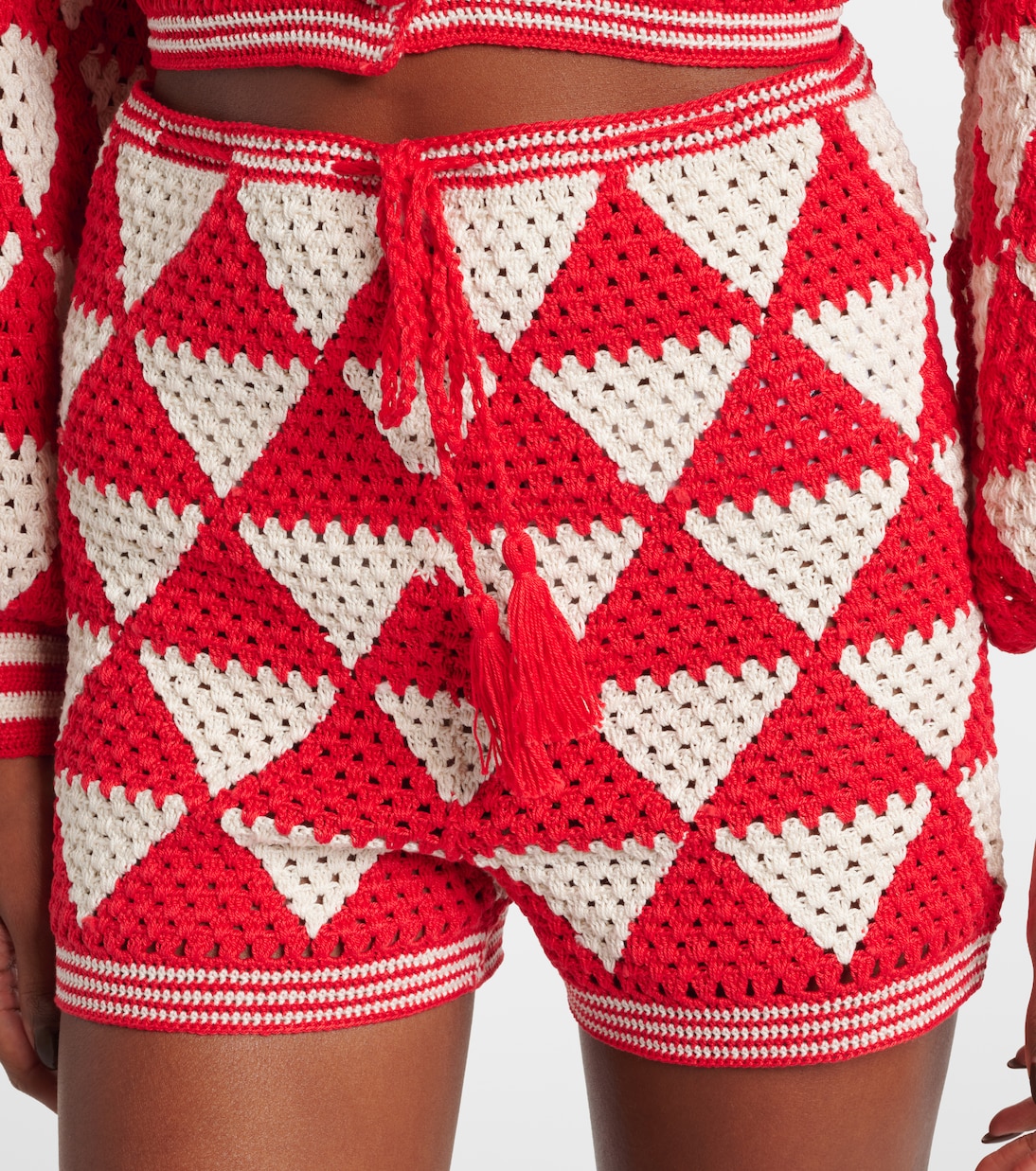 High-Rise Shorts Malia aus Häkelstrick | Anna Kosturova