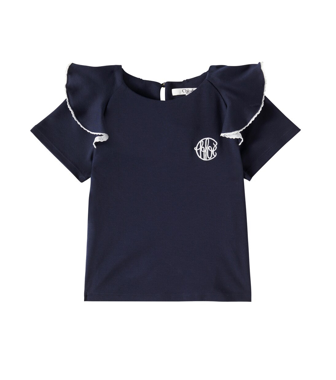 Embroidered cotton jersey top | Chloé Kids