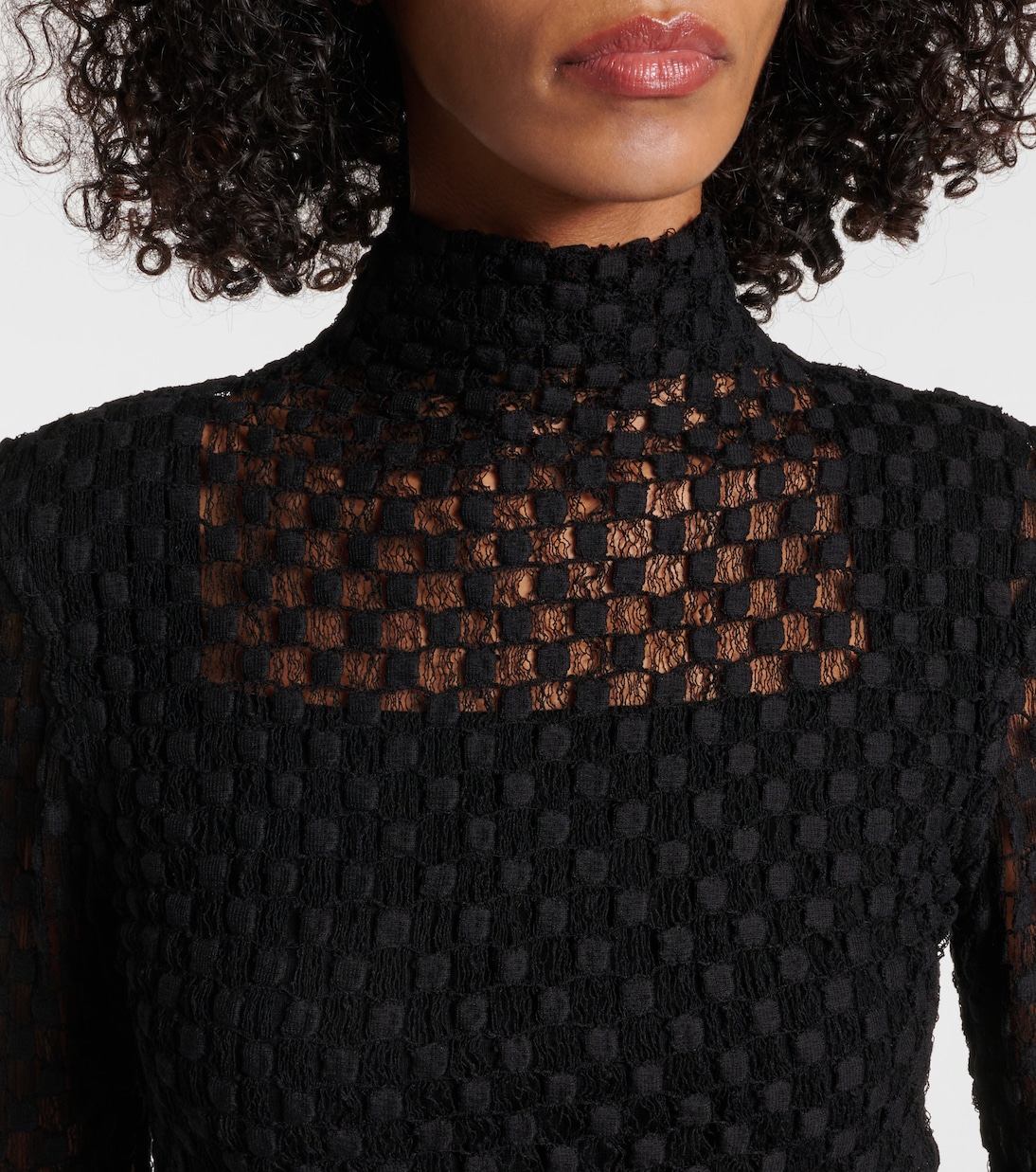 Top aus einem Baumwollgemisch mit Spitze | Róhe