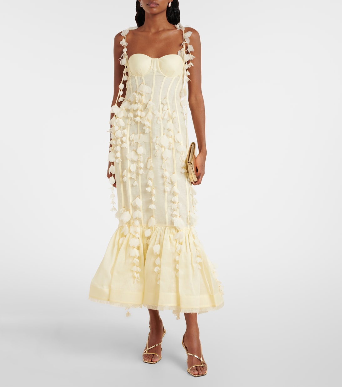 Vestido de fiesta Dawning de lino y seda | Zimmermann