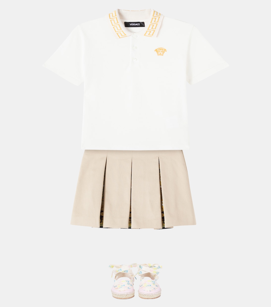 Barocco cotton gabardine skirt | Versace Kids