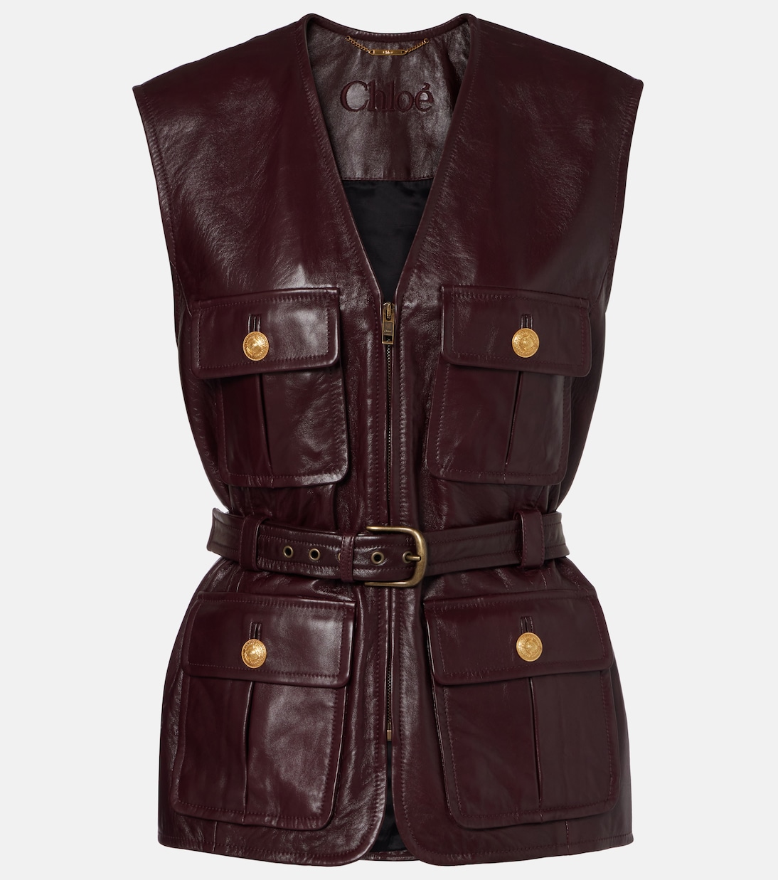 Belted leather vest | Chloé