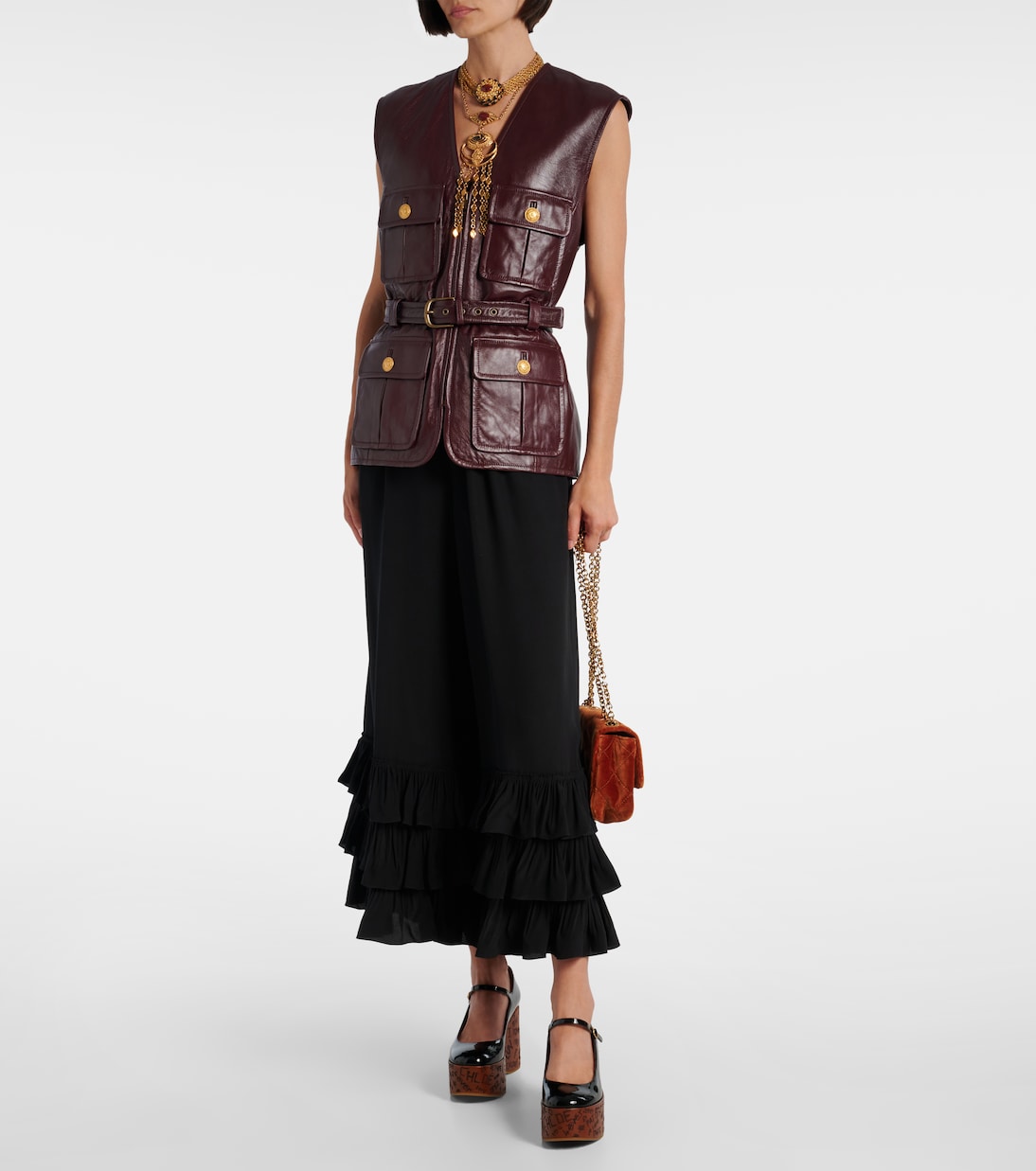 Belted leather vest | Chloé
