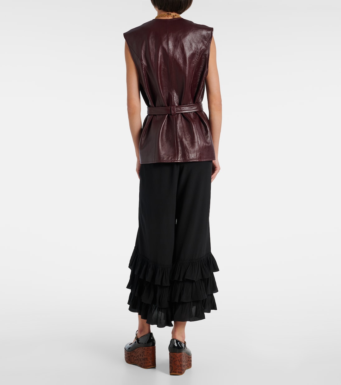 Belted leather vest | Chloé