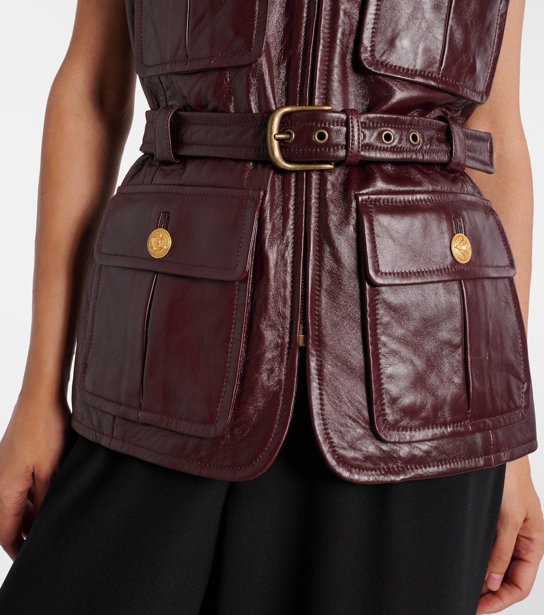 Belted leather vest | Chloé