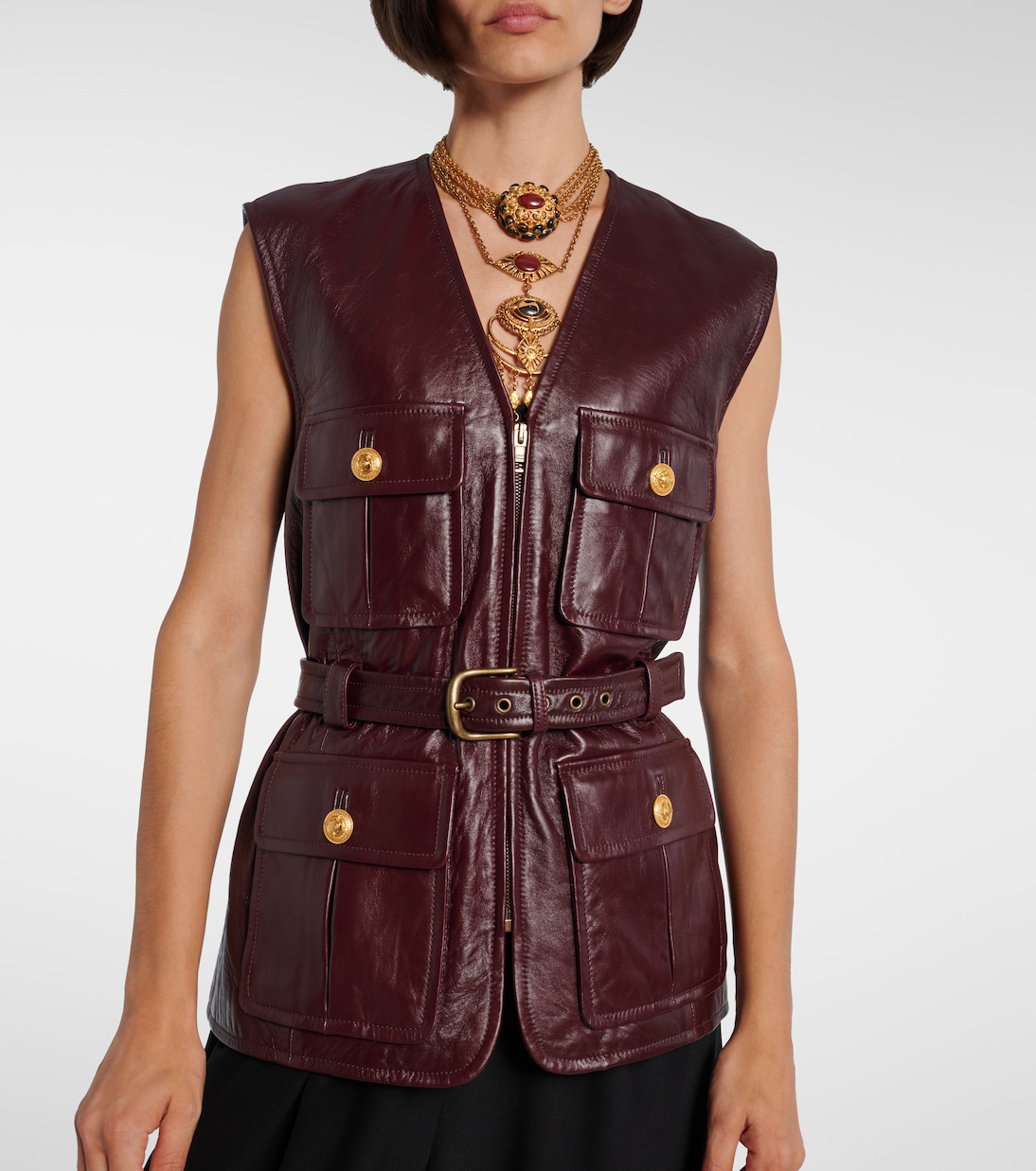 Belted leather vest | Chloé