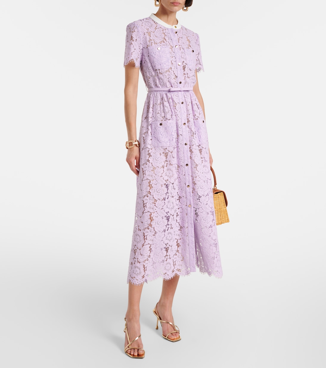 Robe midi en dentelle | Self-Portrait