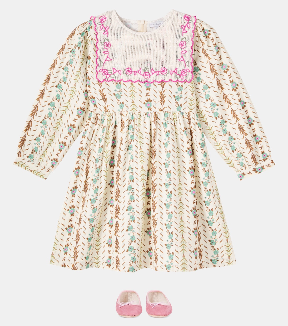 Besticktes Kleid Eliza aus Baumwolle | Bebe Organic