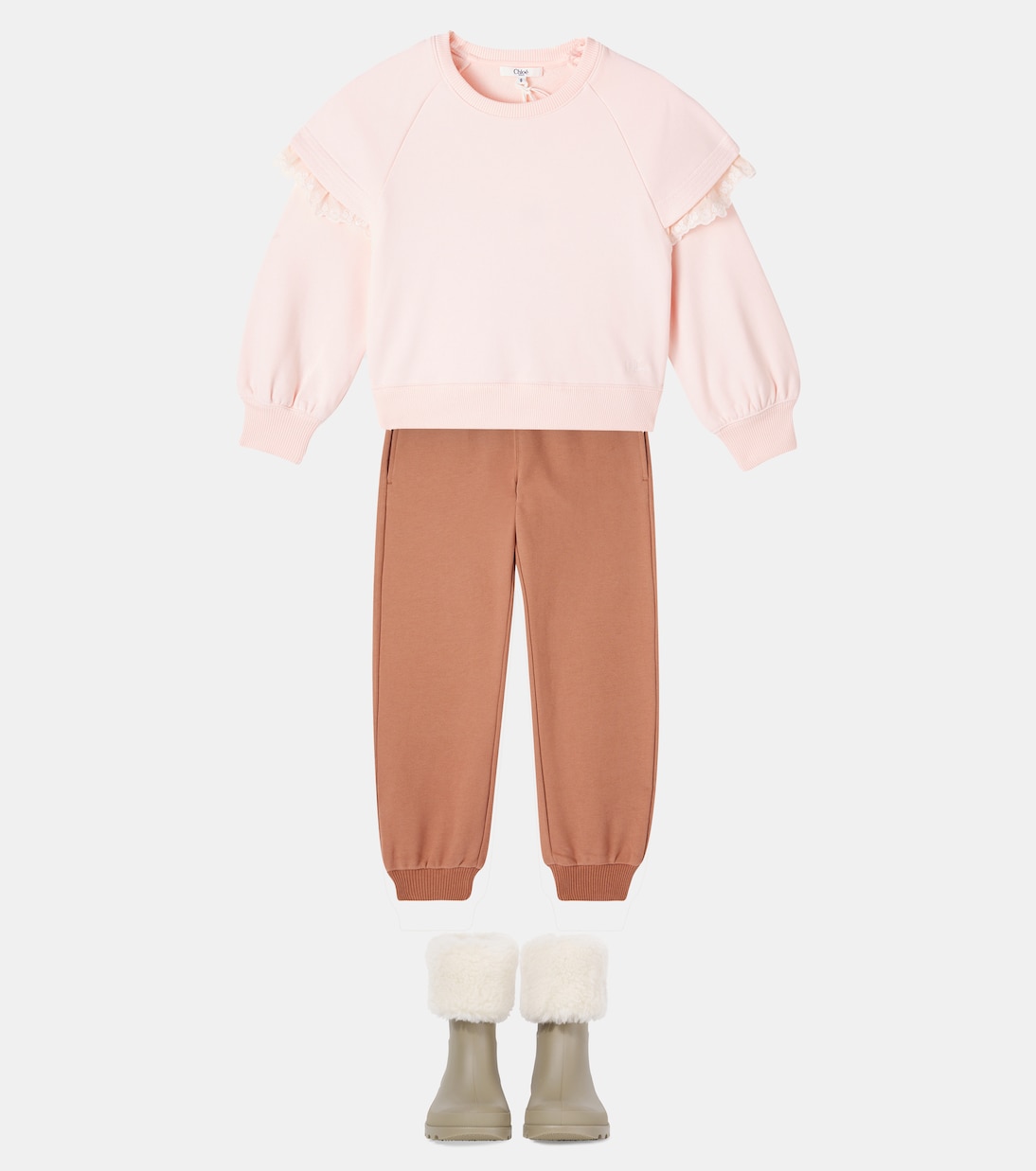 Sudadera de algodón con encaje | Chloé Kids