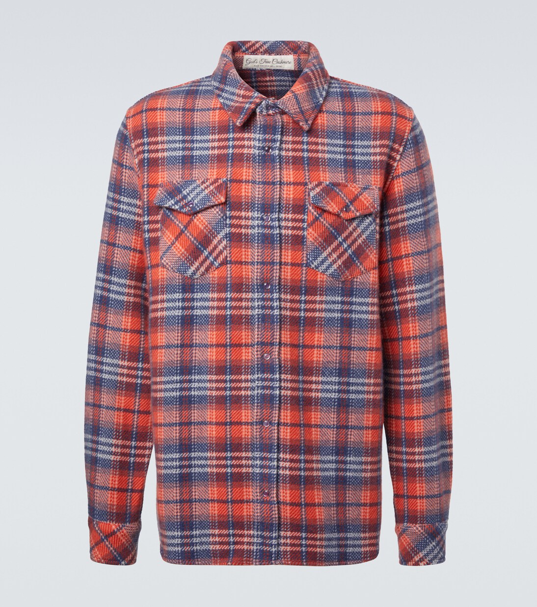 Americana cashmere shirt with amethyst | God's True Cashmere